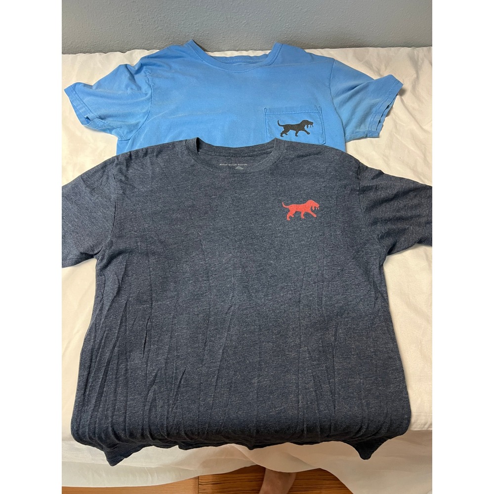 Lot of 2 Back Down South Clothing Co Mens Small T-Shirts Texas Dog Blue Charcoal